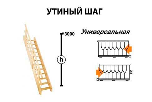 Деревянная лестница «Утиный шаг» (конструктор)